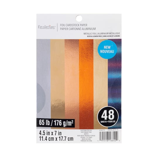 Metallic Foil Cardstock Paper Value Pack by Recollections™, 4.5" x 7"